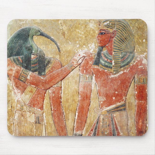 Tapis De Souris Le dieu Thoth avec Seti I dans la tombe de Seti (Devant)