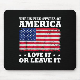 Tapis De Souris Le drapeau aime ou quitte les États-Unis d'Amériqu