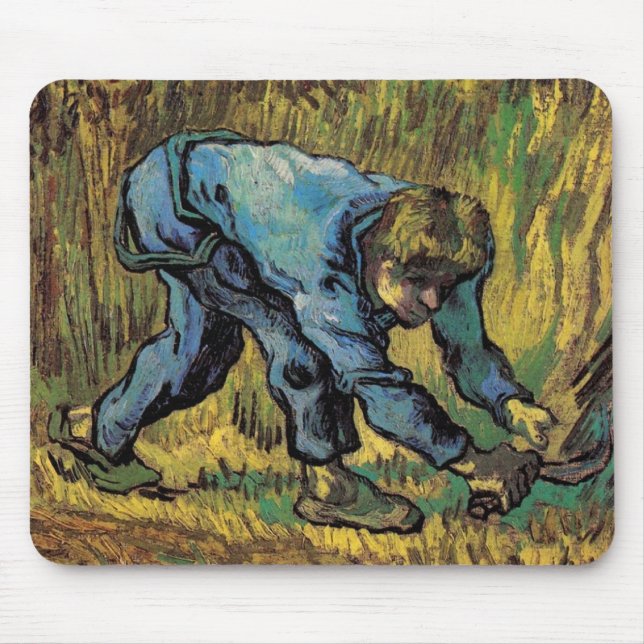 Tapis De Souris Le Faucheur à la faucille par Vincent van Gogh (Devant)