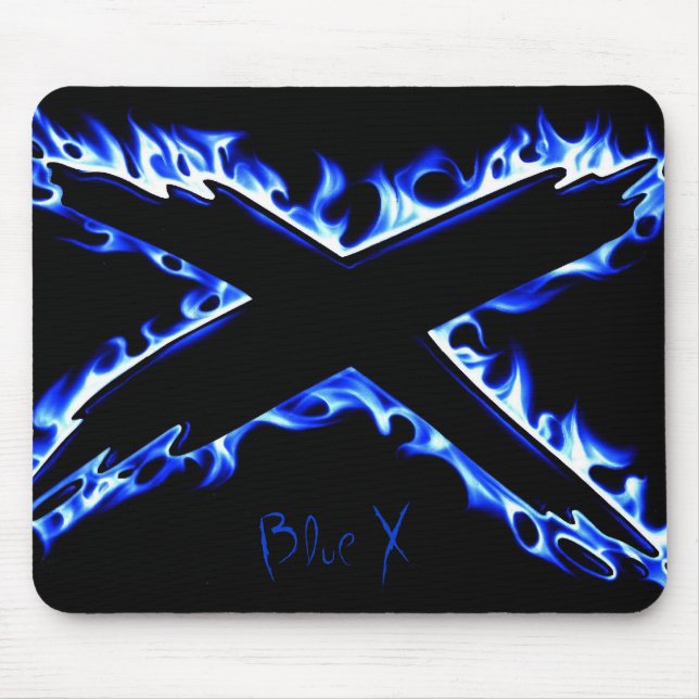 Tapis De Souris Le FEU BLEU X, X bleu (Devant)
