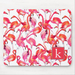 Tapis De Souris Le Flamant rose d'aquarelle dans les aquarelles