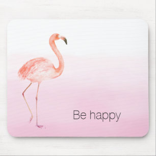 Tapis De Souris Le Flamant rose rose soit heureux