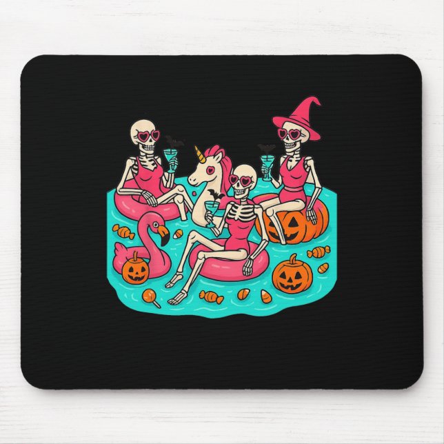 Tapis De Souris Le Flamant rose Skeleton De Summerween Attend Just (Devant)