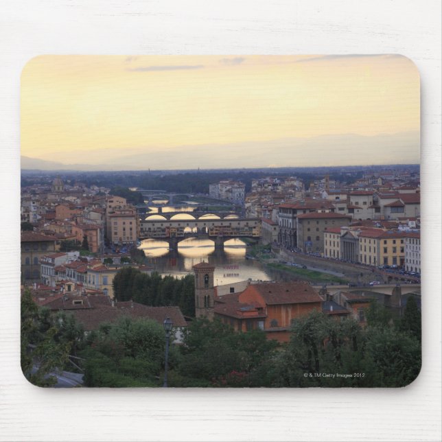 Tapis De Souris Le fleuve Arno et le Ponte Vecchio à Florence, (Devant)
