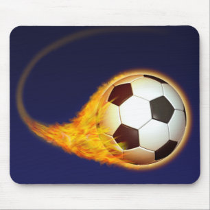 Tapis De Souris Le football de flambage du football