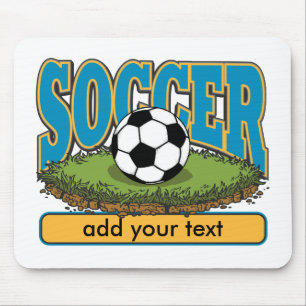 Tapis De Souris Le football fait sur commande ajoutent le texte