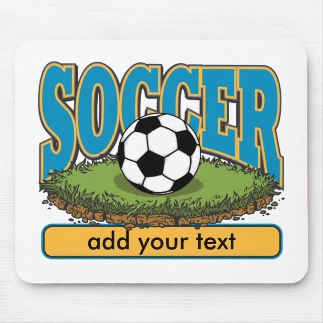 Tapis De Souris Le football fait sur commande ajoutent le texte (Devant)