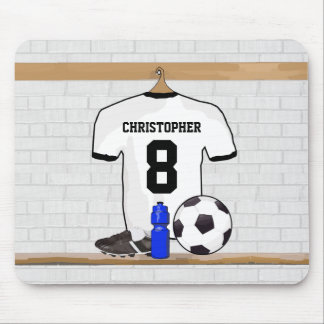 Tapis De Souris Le football Jersey noir blanc personnalisé du