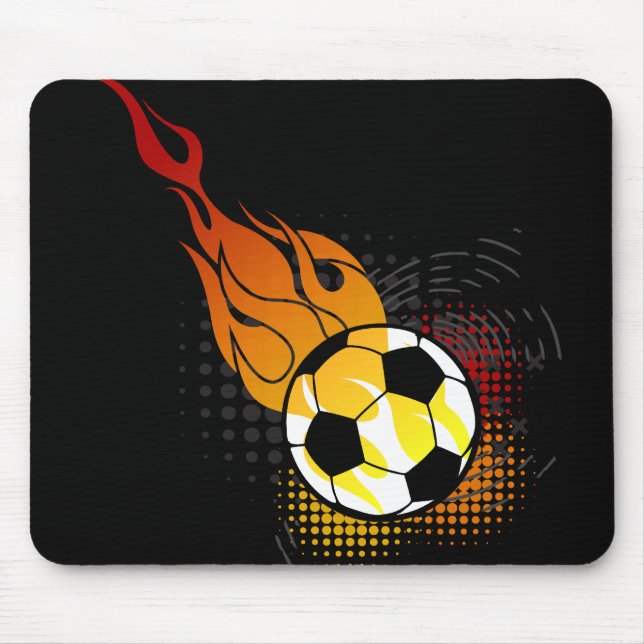 Tapis De Souris Le football Mousepad de boule de feu (Devant)