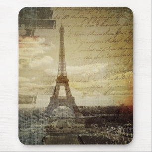 Tapis De Souris le Français scripts Tour Eiffel vintage moderne d