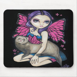 Tapis De Souris Le "furet avec le papillon s'envole" Mousepad