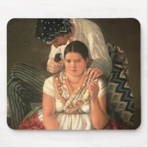 Tapis De Souris Le garçon et la fille gitans, (huile sur la toile