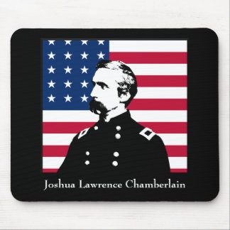 Tapis De Souris Le Général Chamberlain et le drapeau américain