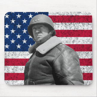 Tapis De Souris Le Général Patton et le drapeau américain