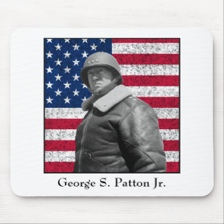 Tapis De Souris Le Général Patton et le drapeau américain