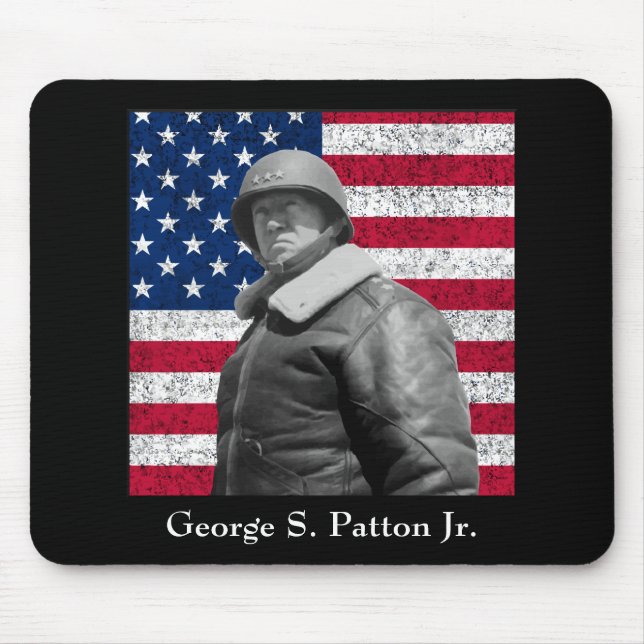Tapis De Souris Le Général Patton et le drapeau américain (Devant)