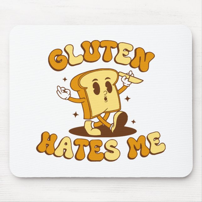 Tapis De Souris Le gluten me déteste (Devant)