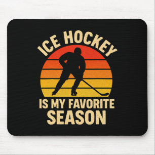 Tapis De Souris Le hockey sur glace est ma saison préférée rétro v