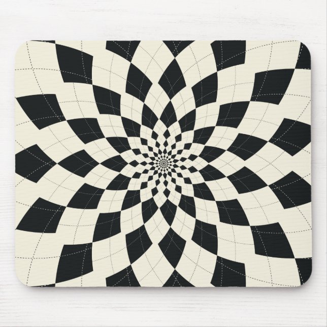 Tapis De Souris Le Jacquard a éclaté/fleur - noir et blanc (Devant)