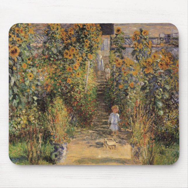 Tapis De Souris Le jardin de l'artiste à Vetheuil par Claude Monet (Devant)