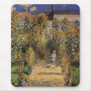Tapis De Souris Le jardin de l'artiste à Vetheuil par Claude Monet