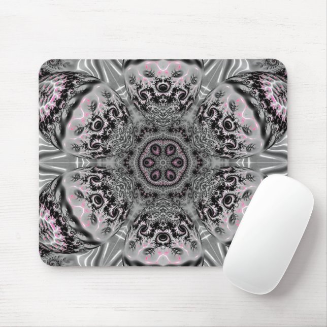 Tapis De Souris Le Jardin Fractal Argenté (Avec souris)