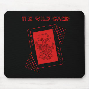 Tapis De Souris Le joker de carte sauvage rouge