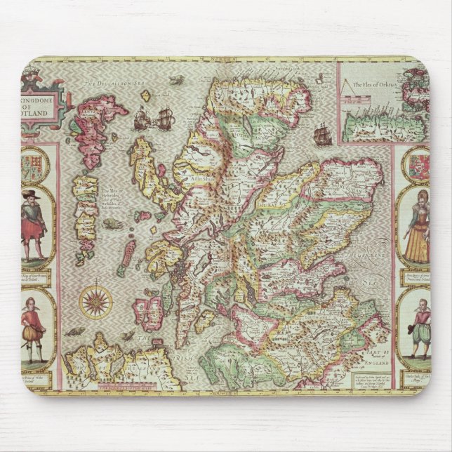 Tapis De Souris Le Kingdome de l'Ecosse, gravé par Jodocus (Devant)