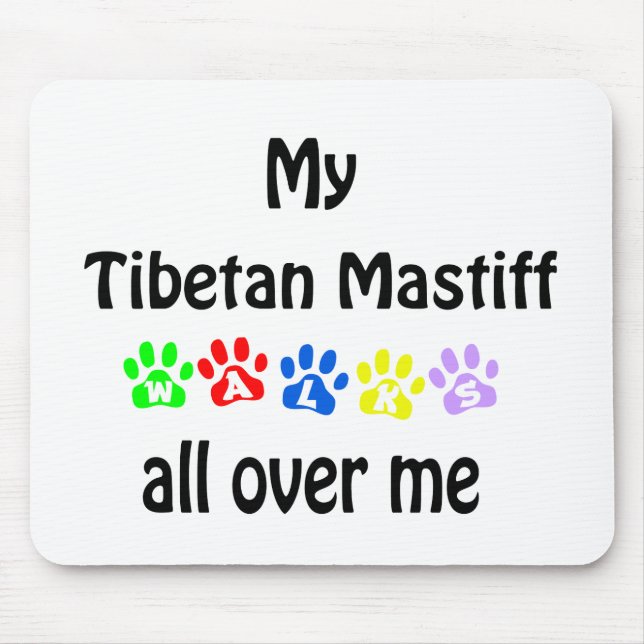 Tapis De Souris Le Mastiff Tibétain marche design (Devant)