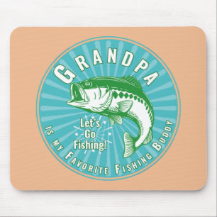 Tapis De Souris Le meilleur compagnon de pêche de Papy