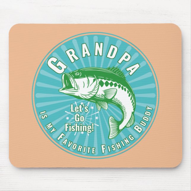 Tapis De Souris Le meilleur compagnon de pêche de Papy (Devant)