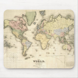 Tapis De Souris Le monde sur la projection de Mercator   1840
