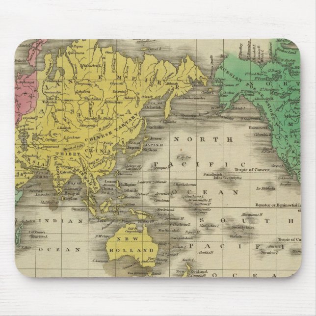 Tapis De Souris Le monde sur la projection du Mercator (Devant)