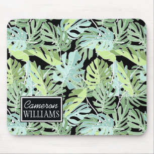 Tapis De Souris Le motif floral de jungle ajoutent votre nom