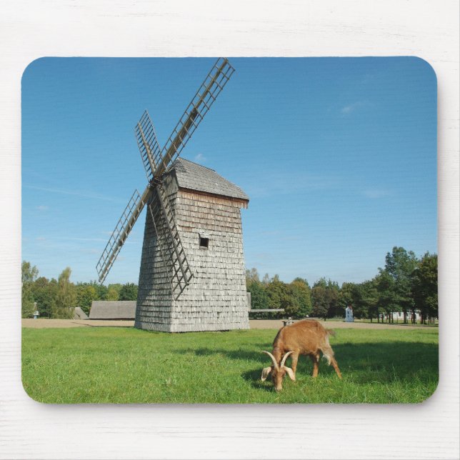 Tapis De Souris Le moulin à vent et une chèvre - mousepad (Devant)