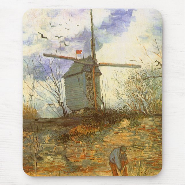 Tapis De Souris Le Moulin Galette by Vincent van Gogh, Windmills (Devant)