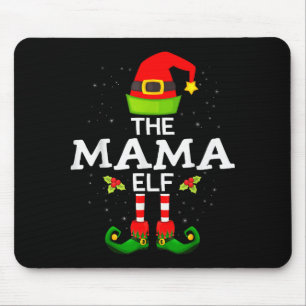 Tapis De Souris Le Noël de la Maman Elfe Pyjama Famille Assorti