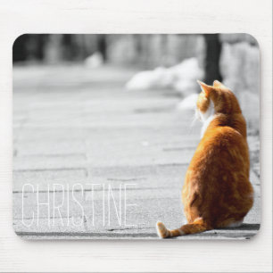 Tapis De Souris Le nom fait sur commande de photo orange mignonne