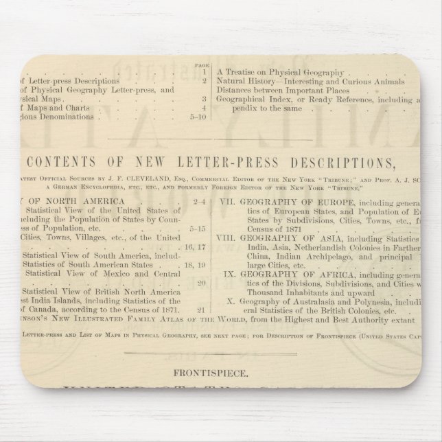 Tapis De Souris Le nouvel Atlas familial illustré de Verso Johnson (Devant)