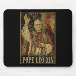 Tapis De Souris Le Pape Leo Xiv 14ème Pape Américain Drapeau Vin