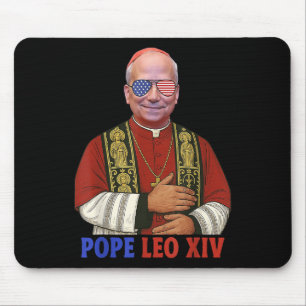 Tapis De Souris Le Pape Leo Xiv Nouveau Pape Américain 2025 Drôle