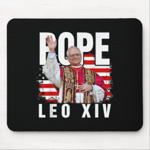 Tapis De Souris Le Pape Leo Xiv Nouveau Pape Premier Pape Américai