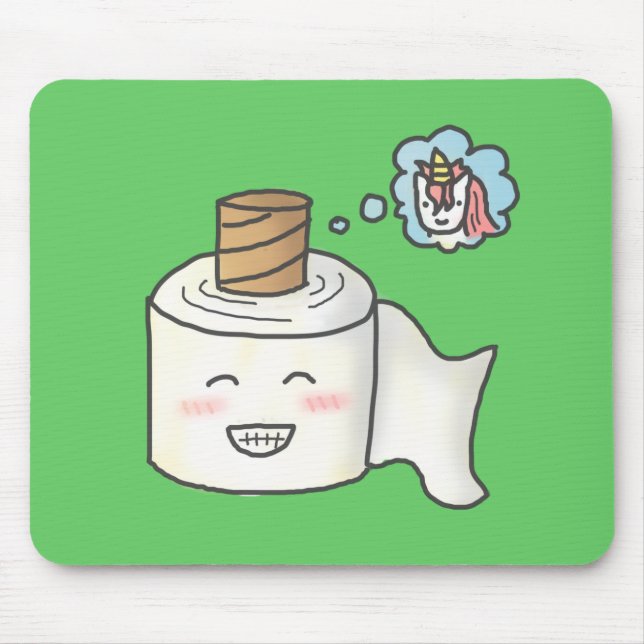 Tapis De Souris Le papier hygiénique drôle mignon le rêvant est (Devant)