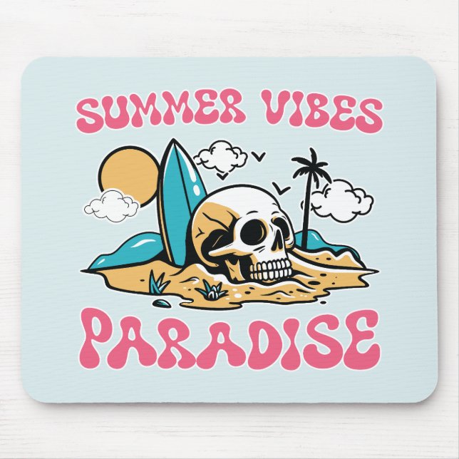 Tapis De Souris Le Paradis des Vibes d'été - Crâne (Devant)
