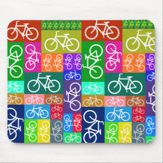Tapis De Souris Le patchwork va à vélo l'art