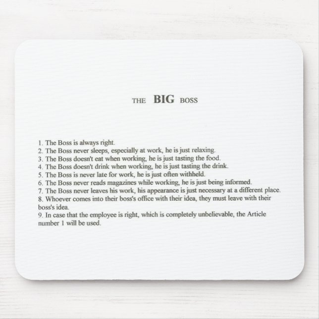 Tapis De Souris Le patron (Devant)