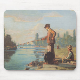 Tapis De Souris Le pêcheur (pêche en plein air) (pêche à la ligne)