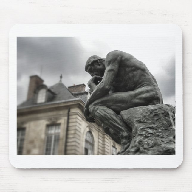 Tapis De Souris Le penseur Rodin Paris Sculpture (Devant)