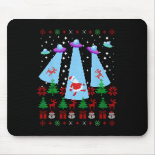 Tapis De Souris Le Père Noël Alien Invasion Espace de Noël Ufo Ugl