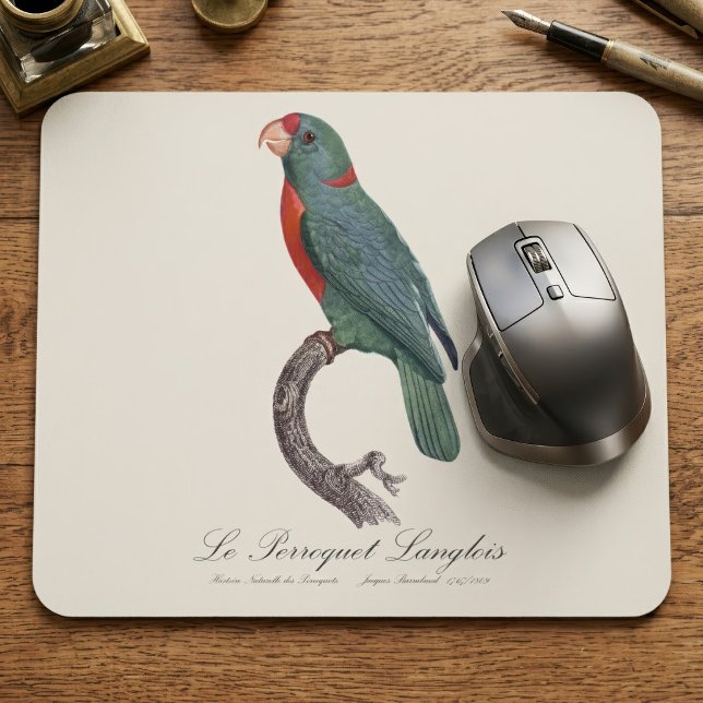 Tapis De Souris Le Perroquet Langlois (Le Perroquet Langlois by Jacques Barraband. Mouse Pad)